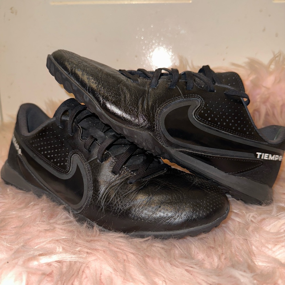 Nike Tiempo Black Athletic Shoes